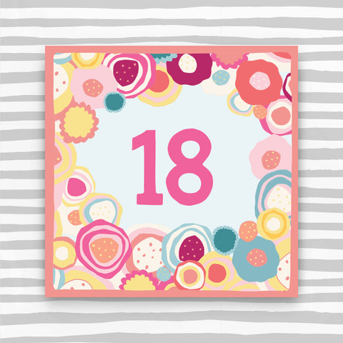 18th Birthday Card - Circle Pattern Birthday Card (CK19)