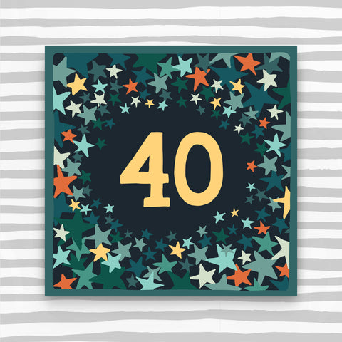 40th Birthday Card - Male Pattern Birthday Card (CK32)