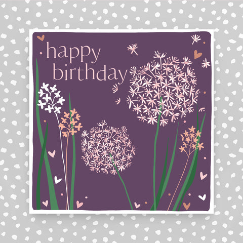 Happy Birthday - Allium greeting card (FB246)