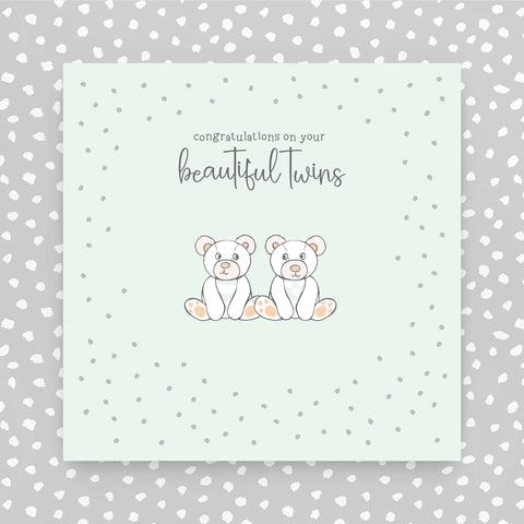 Congratulation on your beautiful Twins greeting card (GR10)