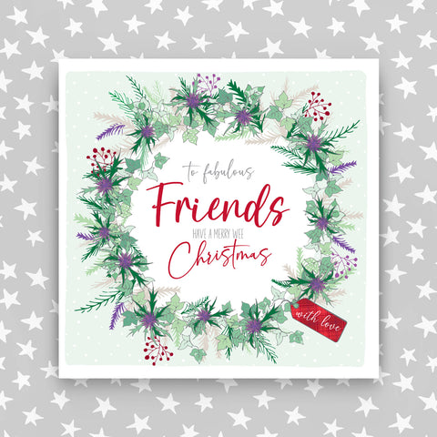 Fabulous Friends - Merry Wee Christmas Scottish Wreat Christmas Card (G36)